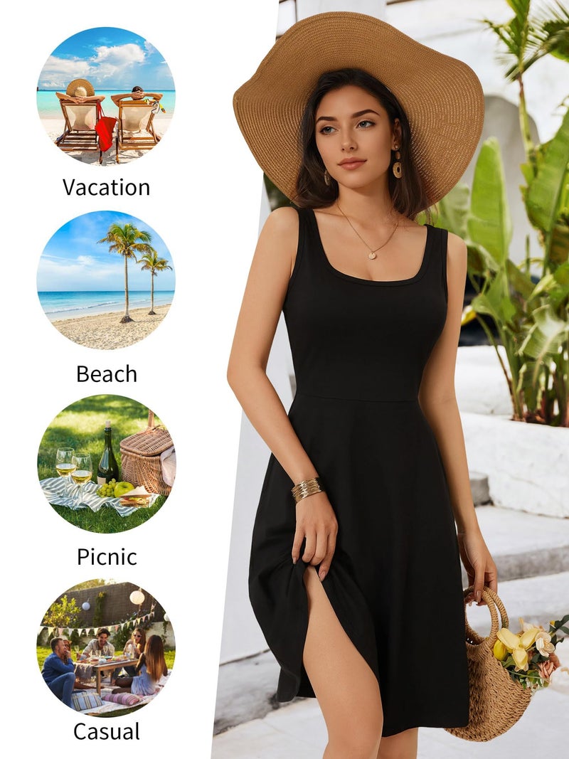 FENSACE Womens Summer Dresses Sleeveless Graduation Vestidos para Mujer Funeral Work Dress(Black,Large) - Image 5